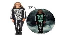 DEGUISEMENT HALLOWEEN SQUELETTE PHOSPHORESCENT ENFANT TAILLE 10-12 ANS 