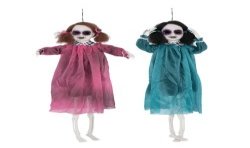 DECORATION HALLOWEEN POUPEE A SUSPENDRE YEUX LUMINEUX