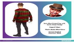 DEGUISEMENT HALLOWEEN FREDDY KRUEGER HOMME TAILLE 46-48