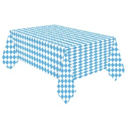 NAPPE EN PAPIER OKTOBERFEST BLEU ET BLANC QUADRILLE 115 X 175 CM