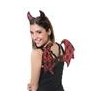 SET DIABLE (AILES ET CORNE ) ROUGE ET DENTELLE NOIRE SET DIABLE (AILES ET CORNE ) ROUGE ET DENTELLE NOIRE
