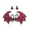 SET DIABLE (AILES ET CORNE ) ROUGE ET DENTELLE NOIRE SET DIABLE (AILES ET CORNE ) ROUGE ET DENTELLE NOIRE