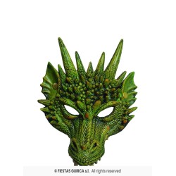DEMI  MASQUE DRAGON VERT EN MOUSSE