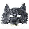 DEMI MASQUE LOUP GRIS EN MOUSSE
