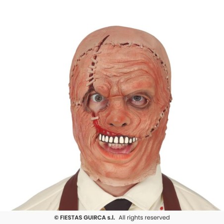 MASQUE ASSASSIN LATEX CUIR TUEUR MASSACRE A LA TROCONNEUSE