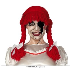 PERRUQUE POUPEE NATTES ROUGE EN LAINE