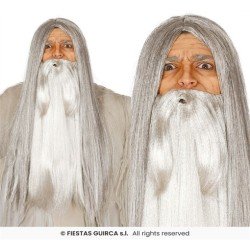 PERRUQUE DE SORCIERE CHEVEUX LONGS GRIS SANS FRANGE