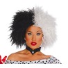 PERRUQUE NOIRE ET BLANCHE FEMME CRUELLE EBOURIFFEE PERRUQUE NOIRE ET BLANCHE FEMME CRUELLE EBOURIFFEE