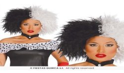 PERRUQUE NOIRE ET BLANCHE FEMME CRUELLE EBOURIFFEE