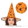 CHAPEAU DE SORCIERE ENFANT ORANGE AVEC IMPRIMES