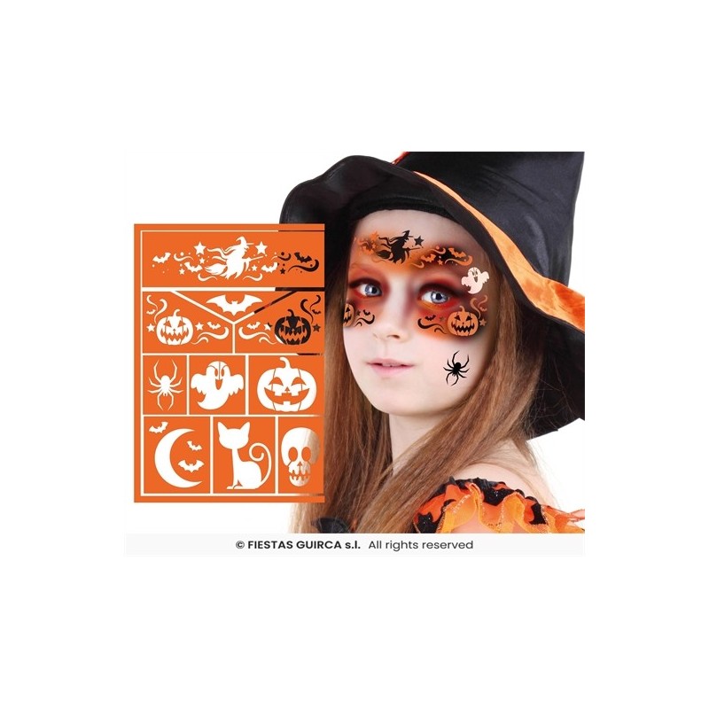 POCHOIR POUR MAQUILLAGE SORCIERE HALLOWEEN 14 X 20 CM  POCHOIR POUR MAQUILLAGE SORCIERE HALLOWEEN 14 X 20 CM