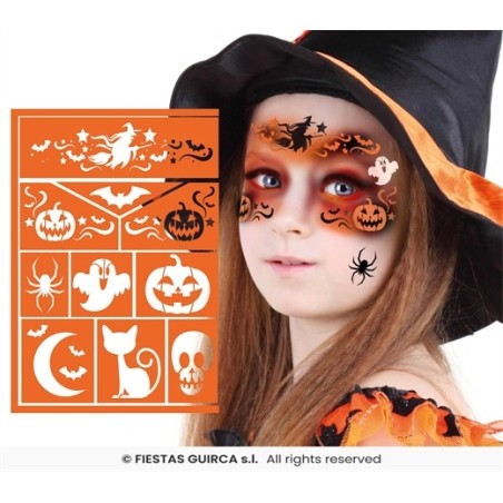 POCHOIR POUR MAQUILLAGE SORCIERE HALLOWEEN 14 X 20 CM 