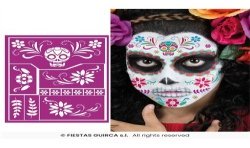 POCHOIR POUR MAQUILLAGE CATRINA HALLOWEEN 14 X 20 CM 