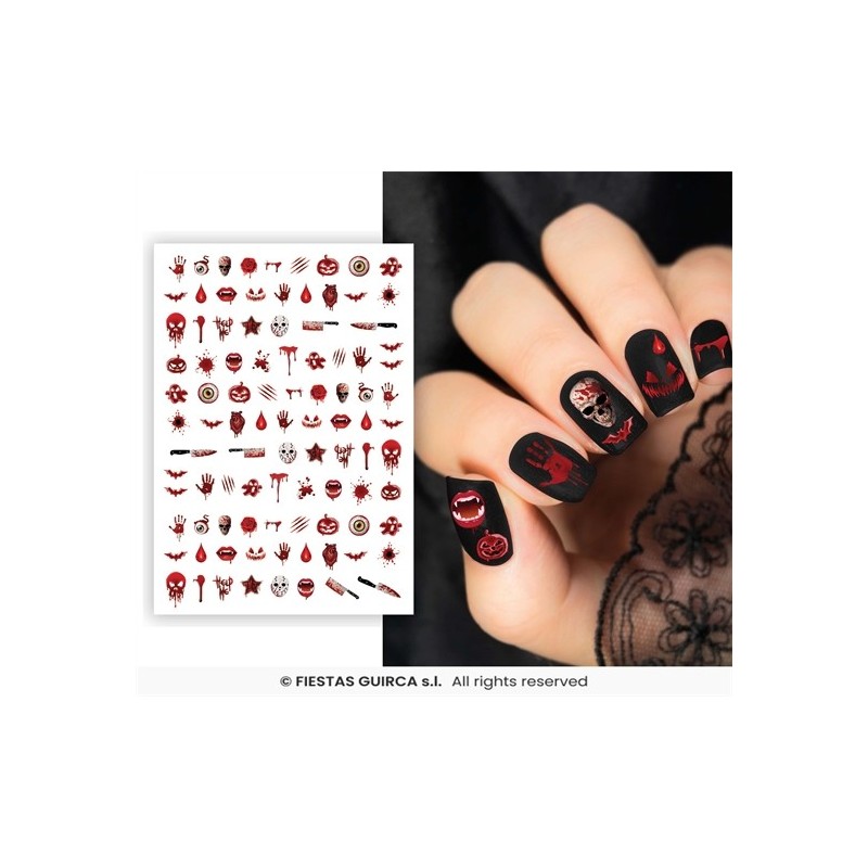 AUTOCOLLANT OU STICKER POUR LES ONGLES HALLOWEEN SANG AUTOCOLLANT OU STICKER POUR LES ONGLES HALLOWEEN SANG