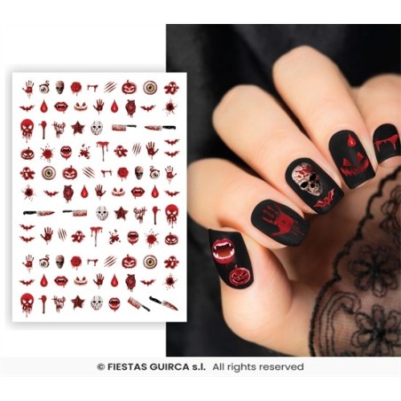 AUTOCOLLANT OU STICKER POUR LES ONGLES HALLOWEEN SANG