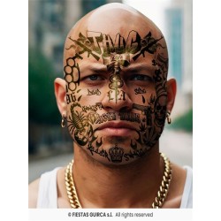 TATOUAGES EPHEMERES DE VISAGE THUG LIFE 30 X 13 CM
