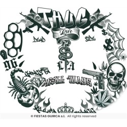 TATOUAGES EPHEMERES DE VISAGE THUG LIFE 30 X 13 CM