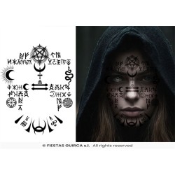 TATOUAGES EPHEMERES DE VISAGE SATANIQUE 30 X 13 CM