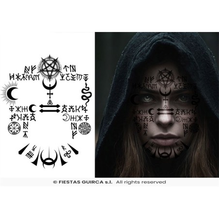 TATOUAGES EPHEMERES DE VISAGE SATANIQUE 30 X 13 CM