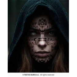 TATOUAGES EPHEMERES DE VISAGE SATANIQUE 30 X 13 CM
