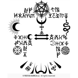 TATOUAGES EPHEMERES DE VISAGE SATANIQUE 30 X 13 CM