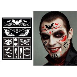 POCHOIR POUR MAQUILLAGE VAMPIRE HALLOWEEN 14 X 20 CM 