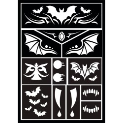 POCHOIR POUR MAQUILLAGE VAMPIRE HALLOWEEN 14 X 20 CM 