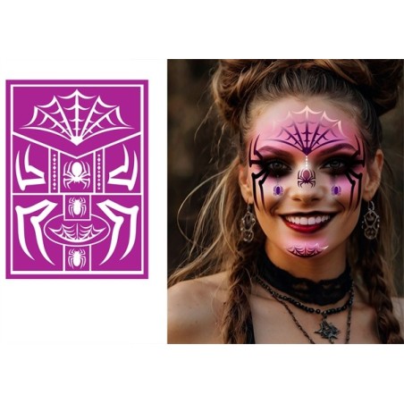 POCHOIR POUR MAQUILLAGE ARAIGNEE HALLOWEEN 14 X 20 CM 