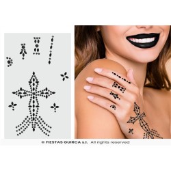 BIJOUX DE MAINS CROIX EN STRASS 11 X 18 CM