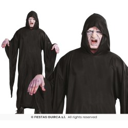 DEGUISEMENT  TUNIQUE NOIRE A CAPUCHE ADULTE TAILLE UNIQUE
