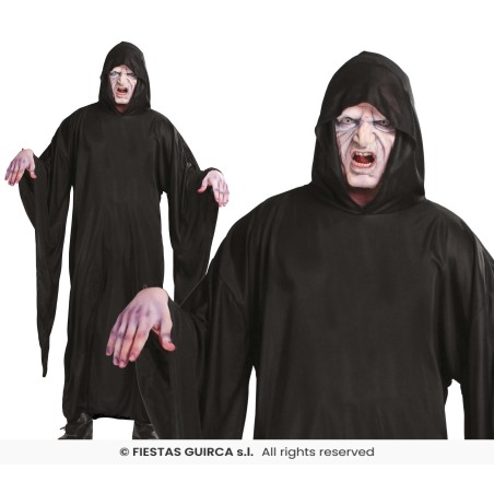 DEGUISEMENT  TUNIQUE NOIRE A CAPUCHE ADULTE TAILLE UNIQUE