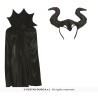 KIT CAPE NOIRE DIABLESSSE OU MALEFIQUE AVEC CORNES 100 CM  KIT CAPE NOIRE DIABLESSSE OU MALEFIQUE AVEC CORNES 100 CM