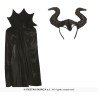 KIT CAPE NOIRE DIABLESSSE OU MALEFIQUE AVEC CORNES 100 CM 