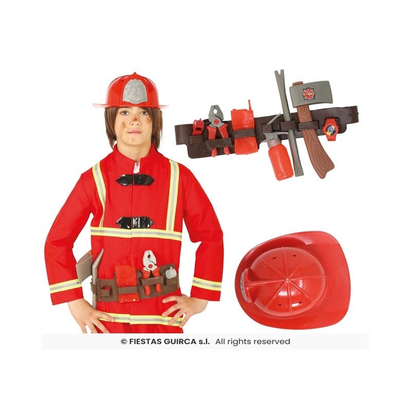 CEINTURE ENFANT DE POMPIER AMERICAIN AVEC OUTILS