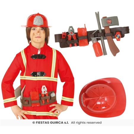 CEINTURE ENFANT DE POMPIER AMERICAIN AVEC OUTILS