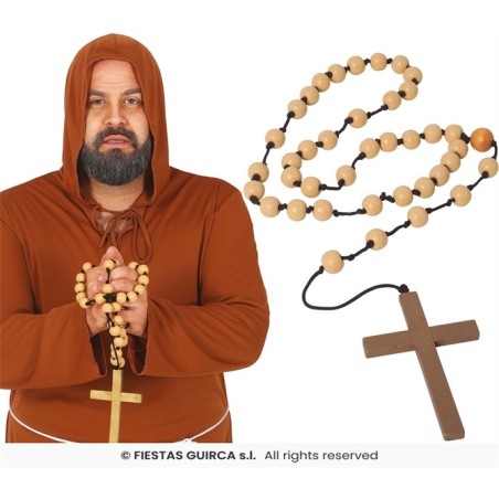 CHAPELET EN BOIS 90 CM POUR MOINE OU CURE