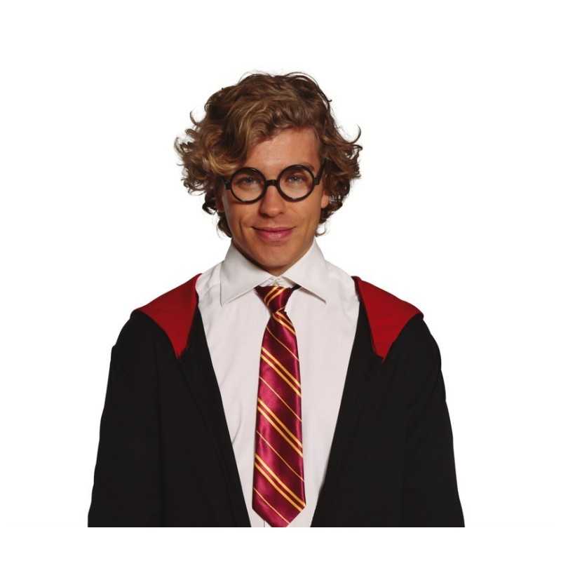 CRAVATE ETUDIANT EN MAGIE OU SORCIER HARRY BORDEAU RAYE JAUNE OR