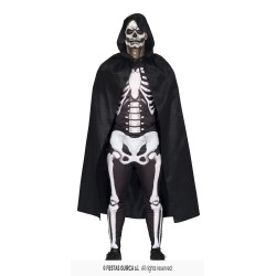 CAPE NOIRE AVEC CAPUCHE EN VELOUR 130 CM