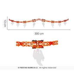 GUIRLANDE EN PAPIER FANTOMES NOIR ET ORANGE 13 CM X 3 M