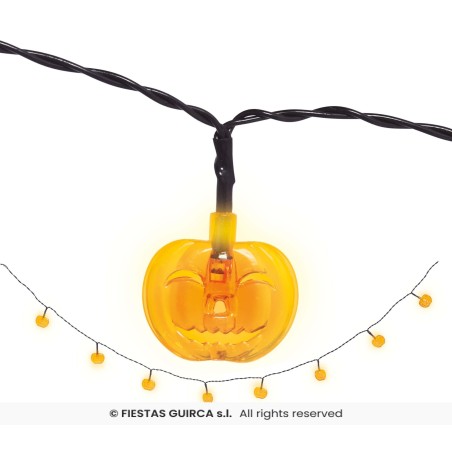 GUIRLANDE 10 CITROUILLES 3D LUMINEUSES 