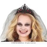 TIARE COURONNE DIADEME PRINCESSE OU MARIEE NOIRE AVEC VOILE TIARE COURONNE DIADEME PRINCESSE OU MARIEE NOIRE AVEC VOILE