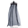 TIARE COURONNE DIADEME PRINCESSE OU MARIEE NOIRE AVEC VOILE TIARE COURONNE DIADEME PRINCESSE OU MARIEE NOIRE AVEC VOILE