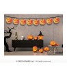 GUIRLANDE EN PAPIER TETES DE CITROUILLE NOIR ET ORANGE 16 CM X 3 M