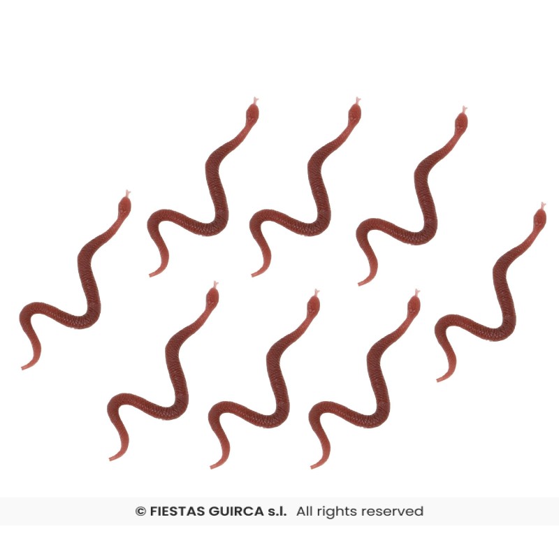 SACHET DE 8 SERPENTS 9.5 CM SACHET DE 8 SERPENTS 9.5 CM