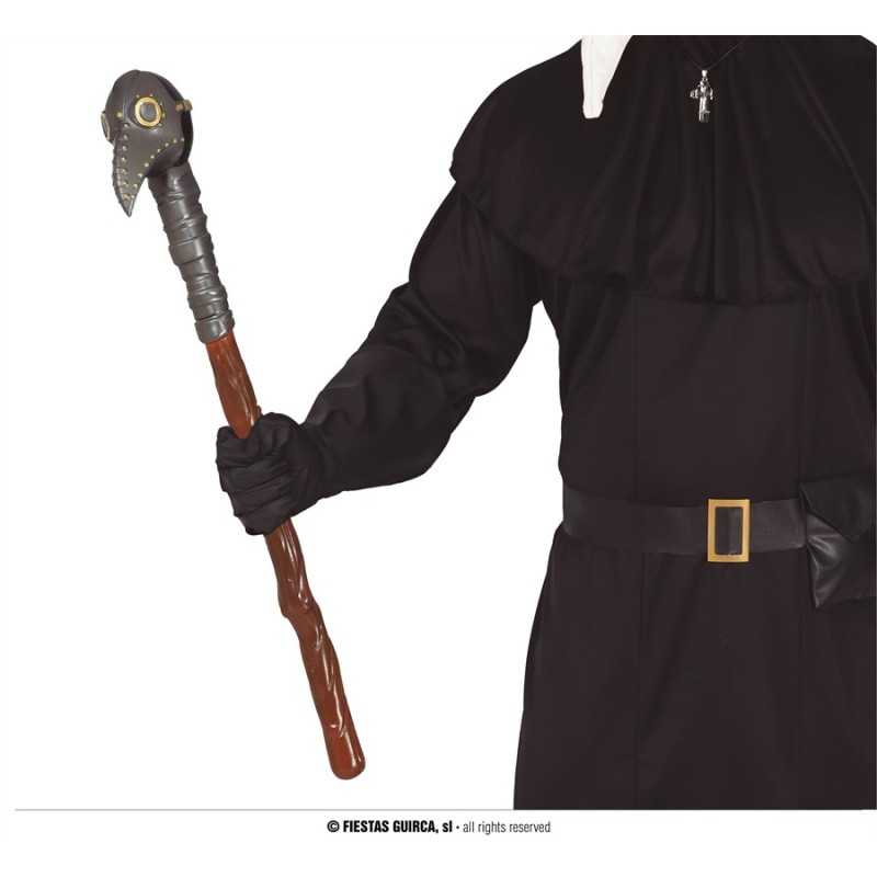 CANNE OU BATON TETE DOCTEUR DE LA PESTE 70 CM DEMONTABLE