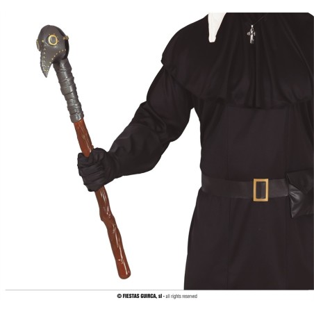 CANNE OU BATON TETE DOCTEUR DE LA PESTE 70 CM DEMONTABLE