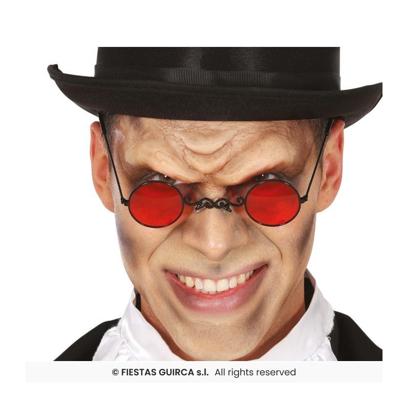 LUNETTES VAMPIRE VERRES RONDS ROUGE LUNETTES VAMPIRE VERRES RONDS ROUGE
