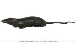 DECORATION RAT NOIR EN LATEX 10 CM 