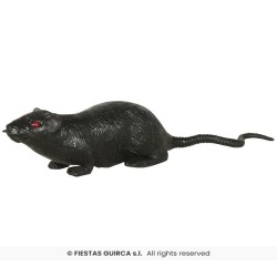 DECORATION RAT NOIR EN LATEX 10 CM 