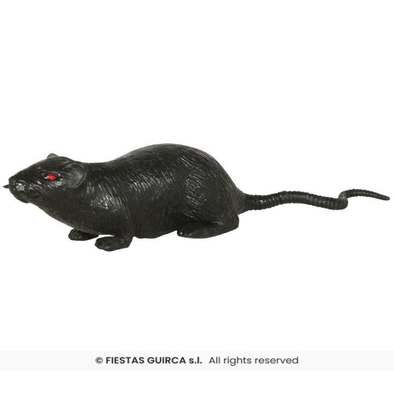 DECORATION RAT NOIR EN LATEX 10 CM 